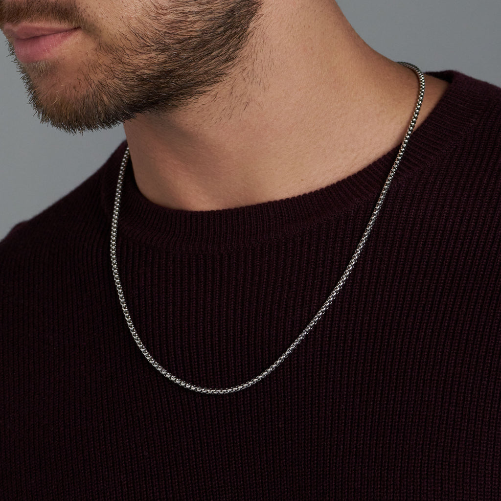 Round Box Chain (Silver) - 3mm