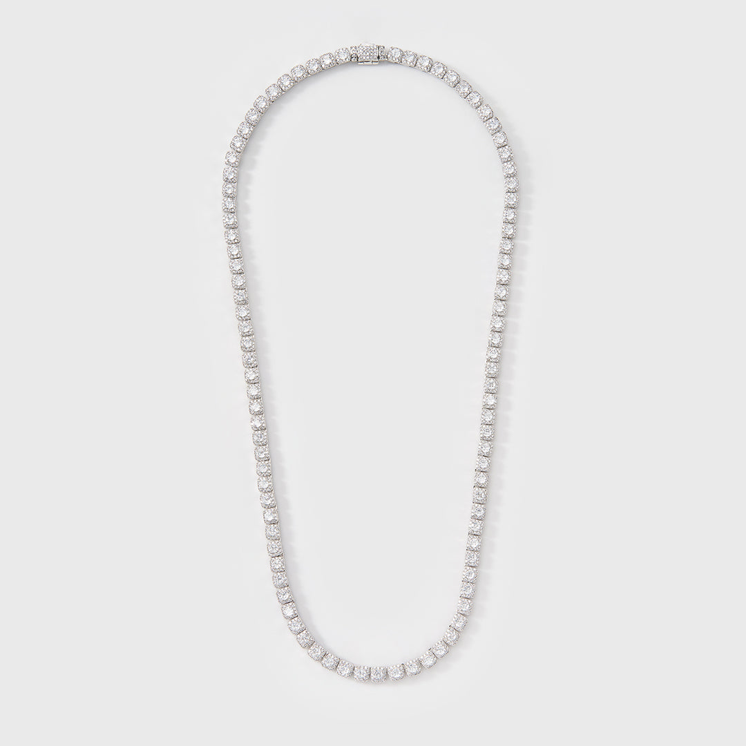 Women's Micro Clustered Tennis Chain (Silver) - 5mm