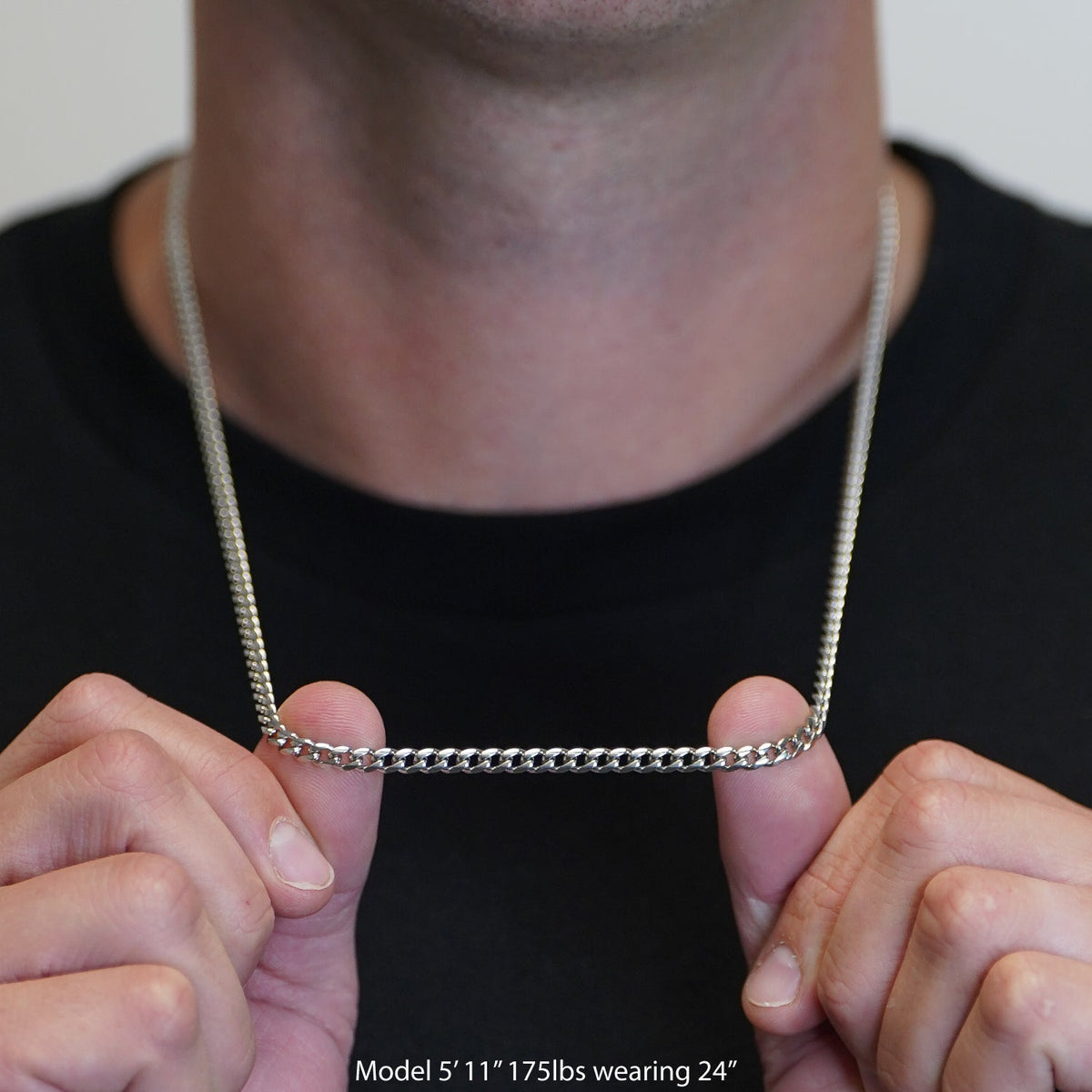 4.5mm Cuban Link Chain Necklace - Stainless Steel