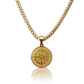 Pro Compass Pendant Necklace - 14K Gold Plated Stainless Steel