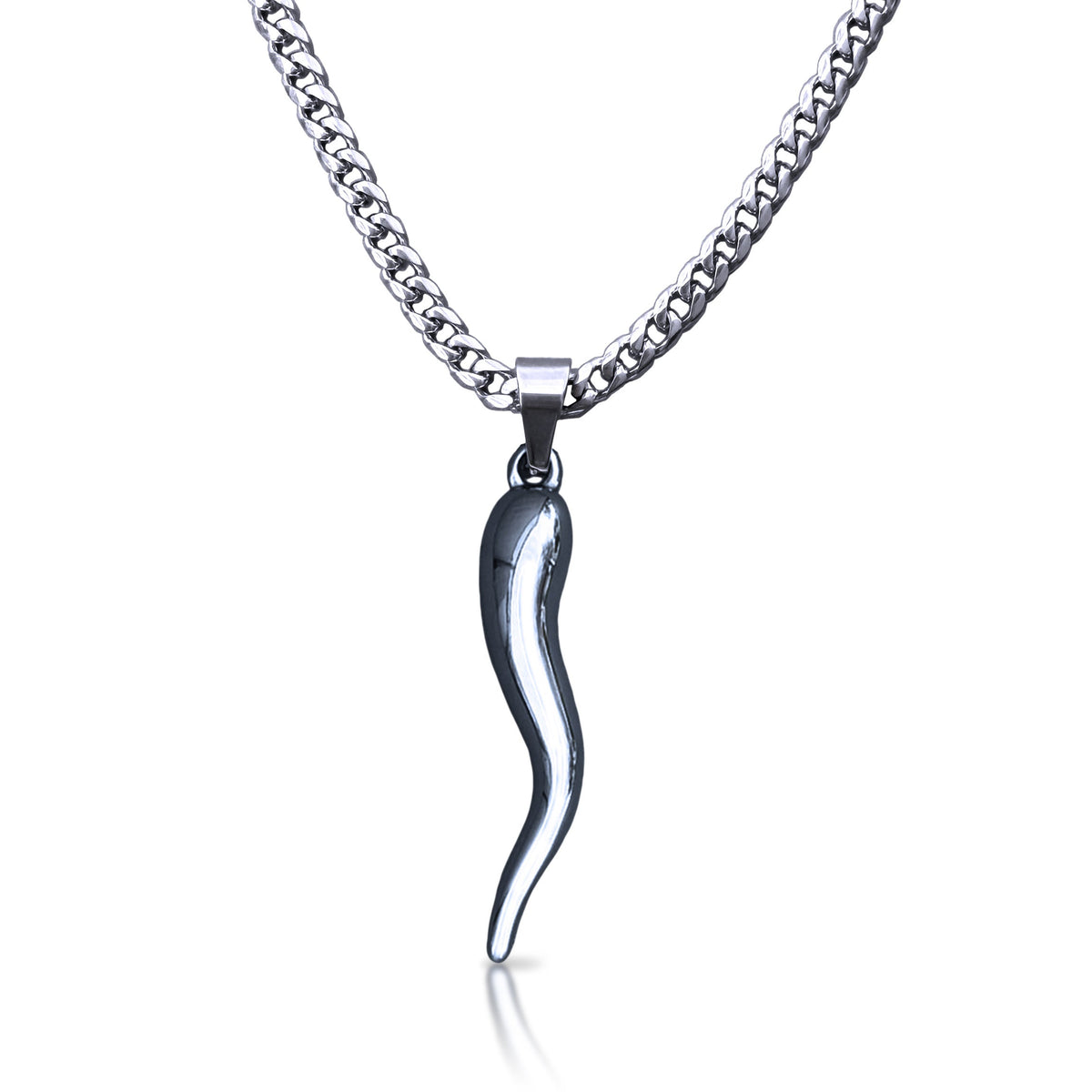 Pro Italian Horn Pendant Necklace - Stainless Steel