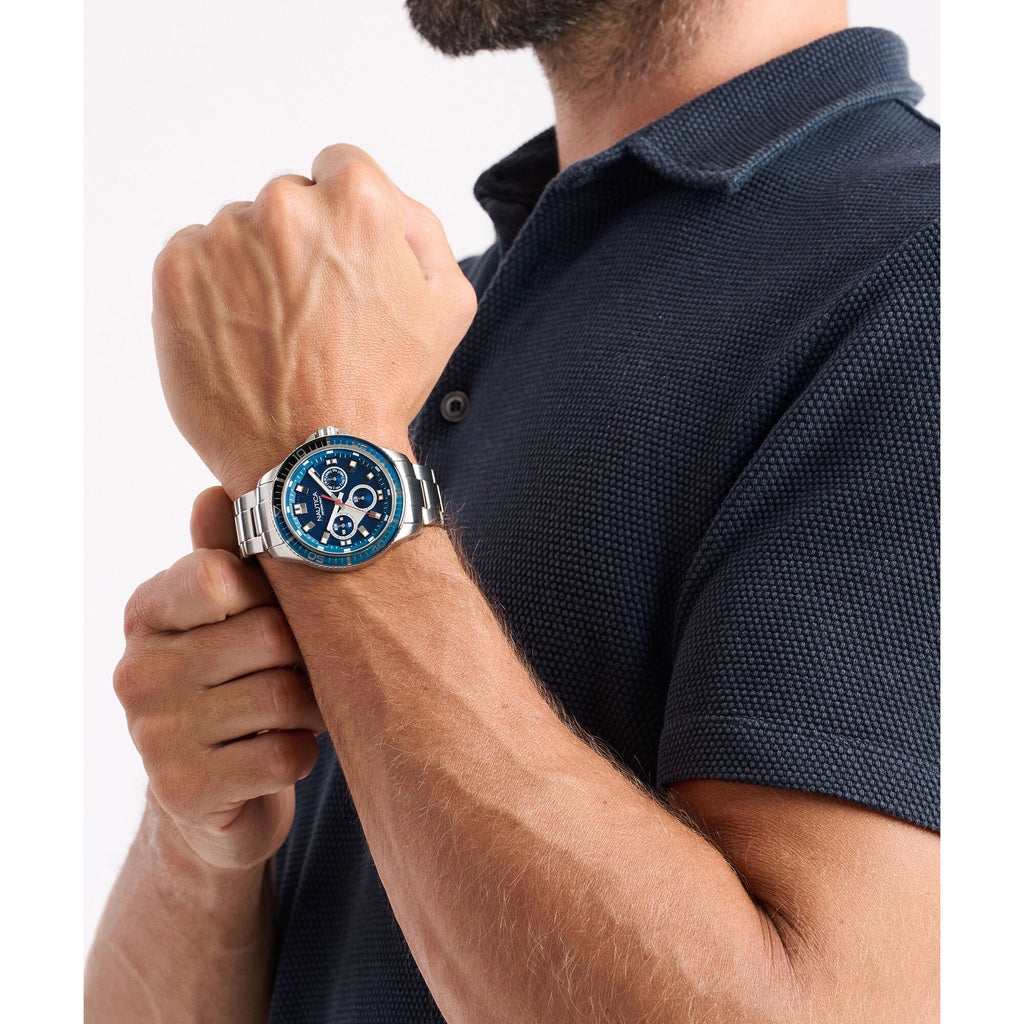 Nautica Mens Nct Windrose Stainless Steel Watch
