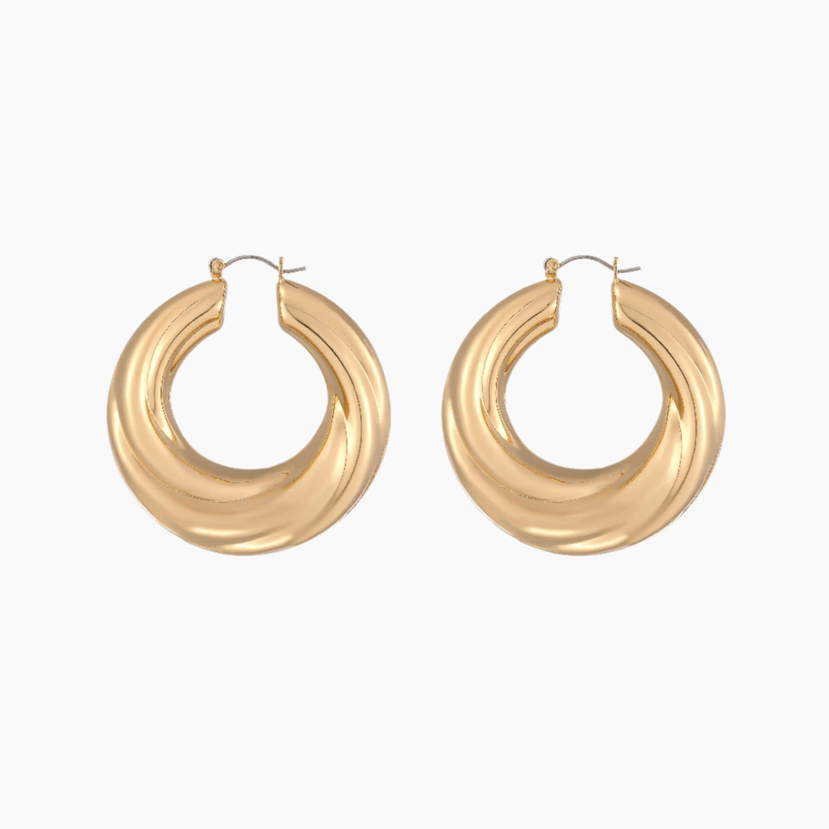 Round Twisted Hoop Earrings