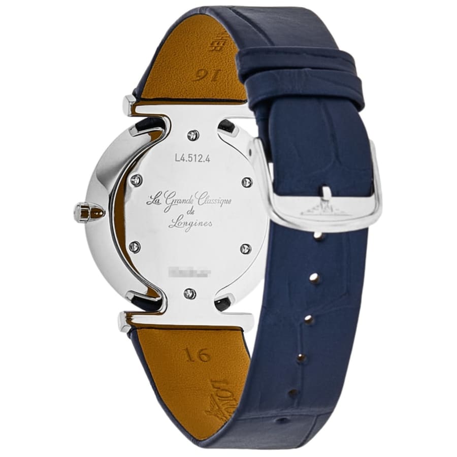 Longines La Grande Classique Quartz Blue Mother of Pearl Diamond Dial Leather Strap Women's Watch L4.512.4.81.2