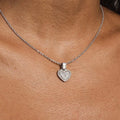 Solid White Gold Iced Heart Pendant-VS Diamonds