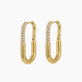 Iced Paperclip Hoop Earrings