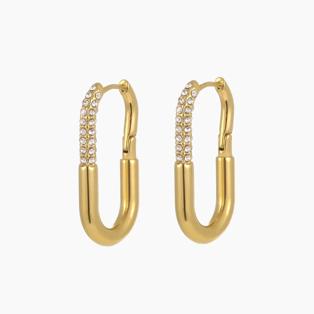 Iced Paperclip Hoop Earrings