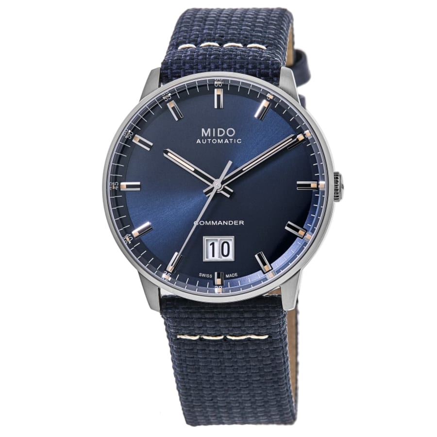 Mido Commander Big Date Automatic Blue Dial Fabric Strap Men's Watch M021.626.17.041.00