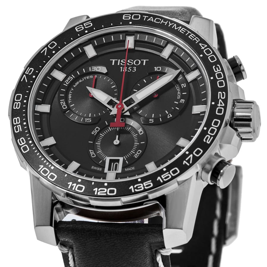 Tissot Supersport Chrono Black Dial Black Leather Strap Men's Watch T125.617.16.051.00