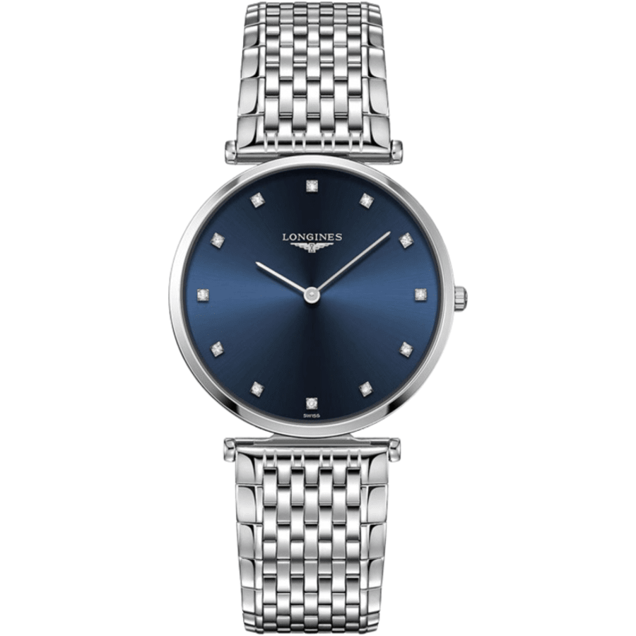 Longines La Grande Classique Quartz Blue Diamond Dial Steel Women's Watch L4.755.4.97.6
