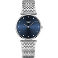 Longines La Grande Classique Quartz Blue Diamond Dial Steel Women's Watch L4.755.4.97.6