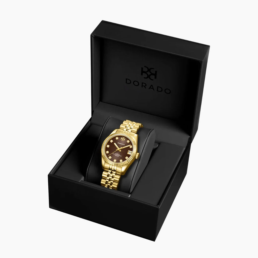 DORADO Gold Timeless Watch - Chocolate