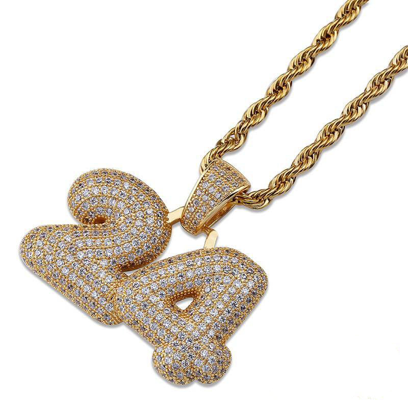 NEW ARRIVAL! 18K Yellow Gold-Plated AAA CZ 24 Digital Pendant