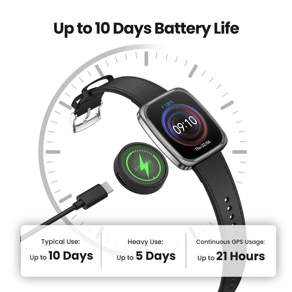 Amazfit Active 2 (Square) Smart Watch - Black Leather