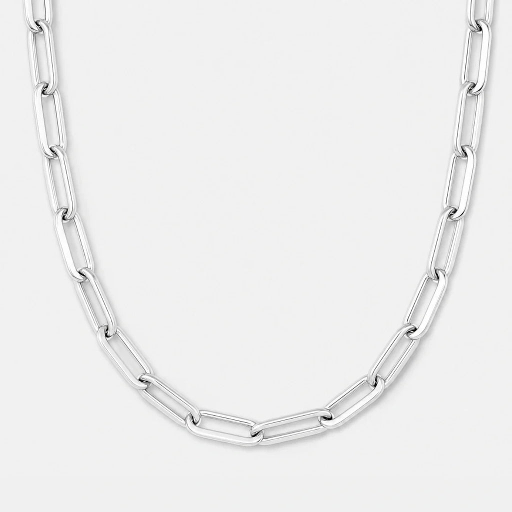 Women's Paperclip Chain (Silver) - 6mm