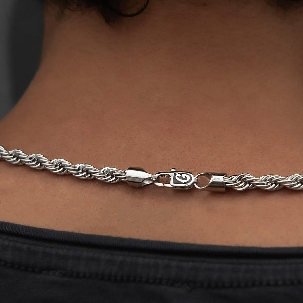GLD Rope Chain in White Gold- 6mm