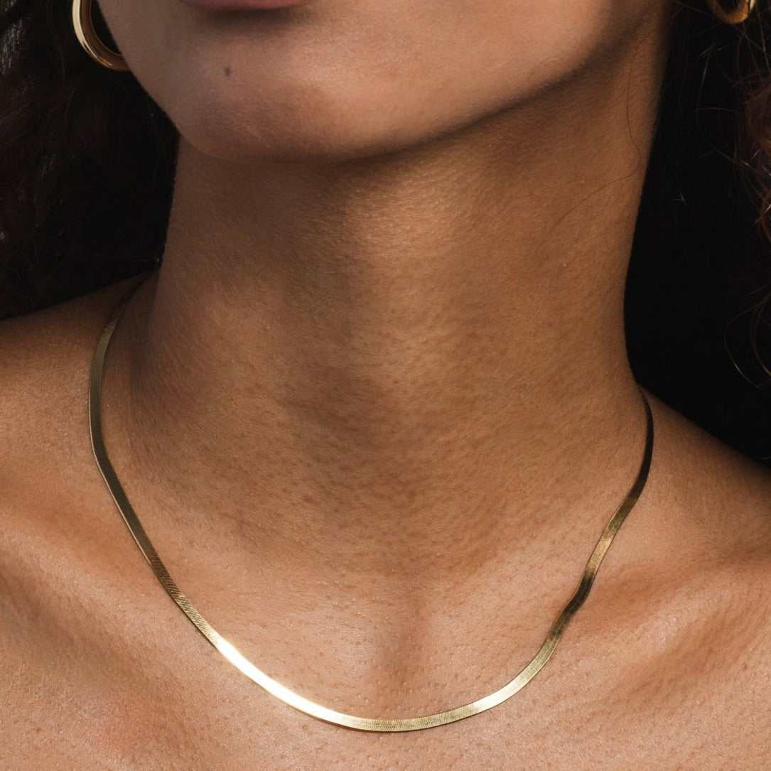 10k Solid Gold Micro Herringbone Chain (2.5mm)