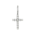 Moissanite Diamond Cross Micro Pendant in Sterling Silver