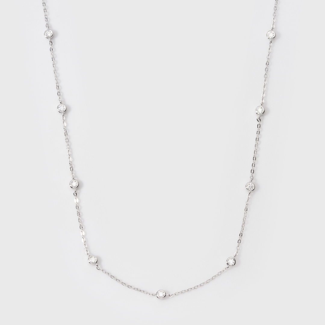 Moissanite Novem Necklace (Silver)
