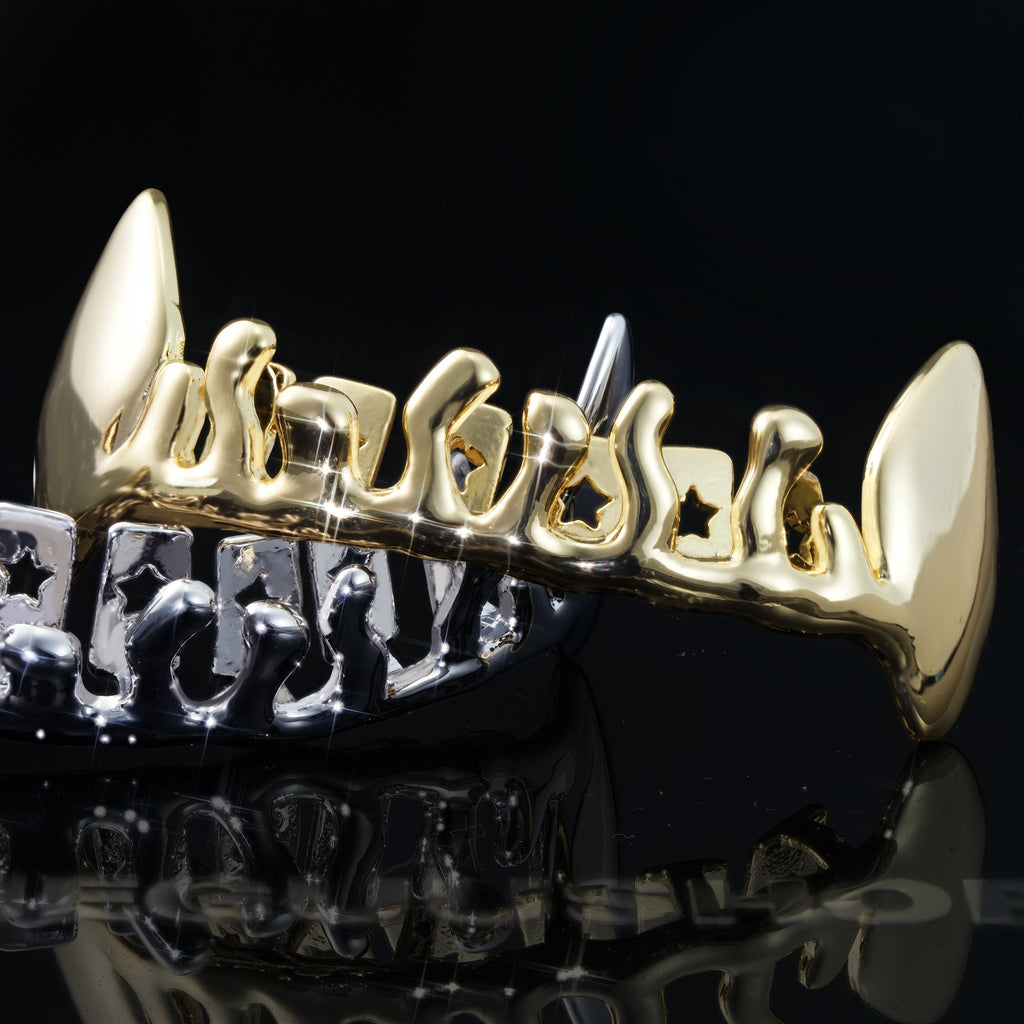 Tip Teeth Water Droplets Grillz Bar Gold-Plated Edition