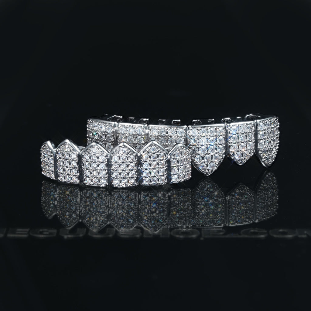 CZ Grillz Bar Iced Edition In Yellow Gold-Plated