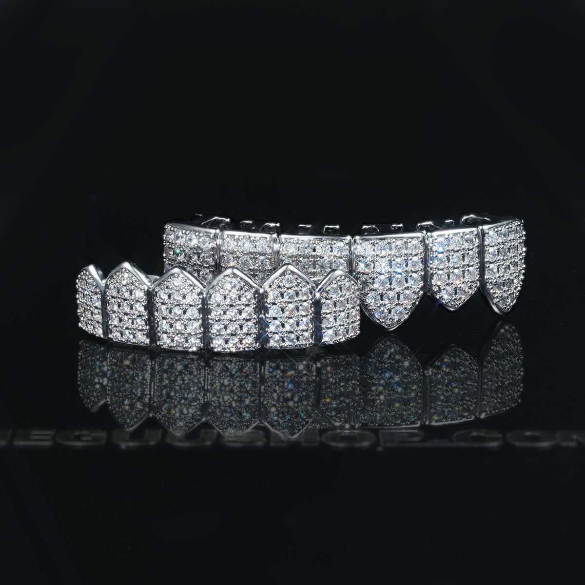 CZ Grillz Bar Iced Edition In Yellow Gold-Plated