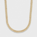 Women's Iced Micro Prong Cuban Chain (Gold) - 6mm