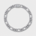 Iced Figaro Bracelet (Silver) - 7mm