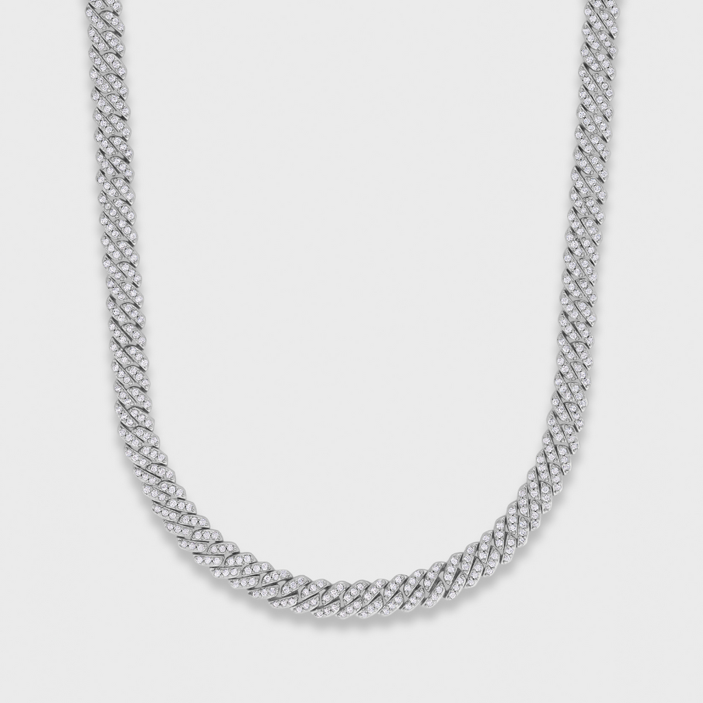 Iced Micro Prong Cuban Chain + Bracelet (Silver) - 5mm
