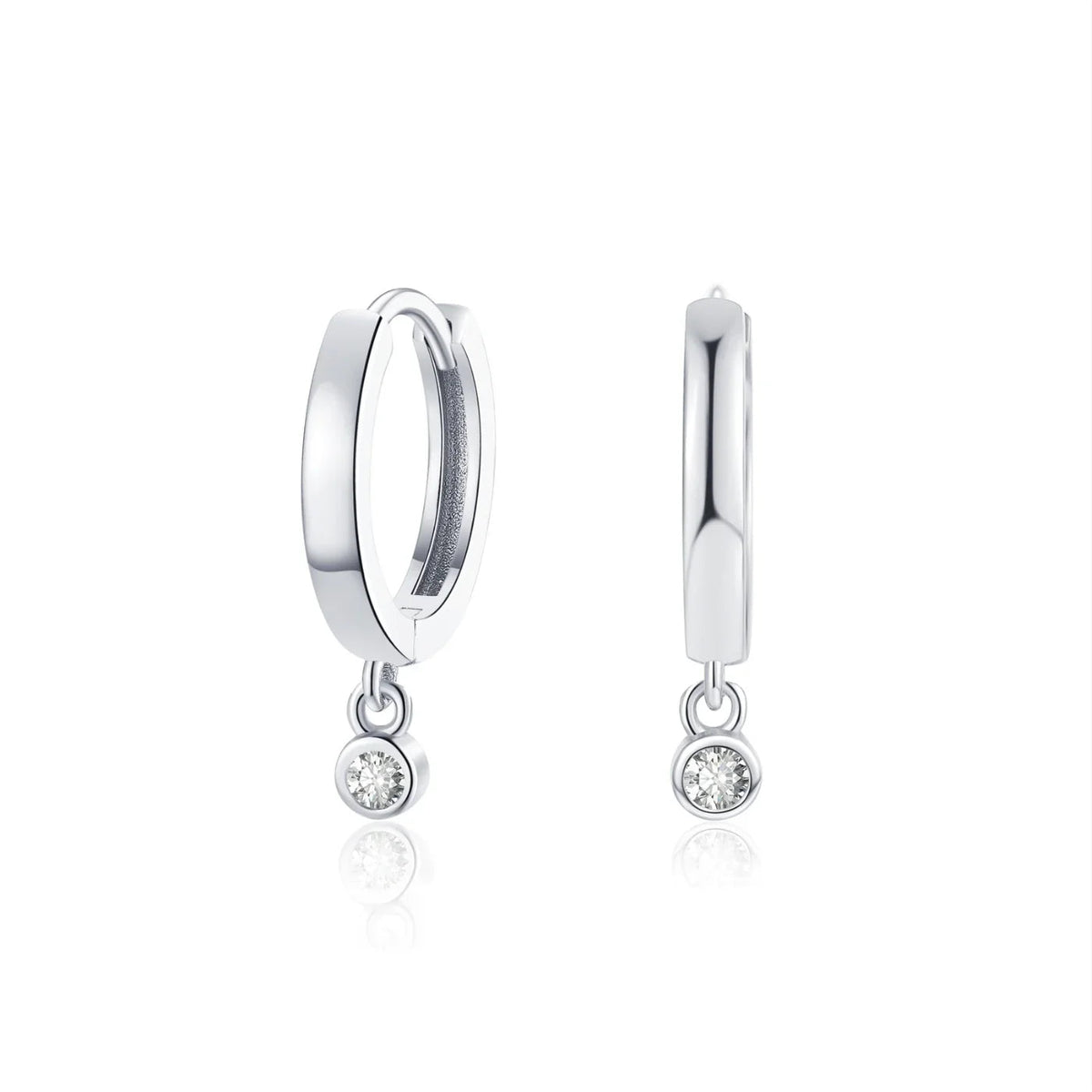 Moissanite Drop Huggie Earrings
