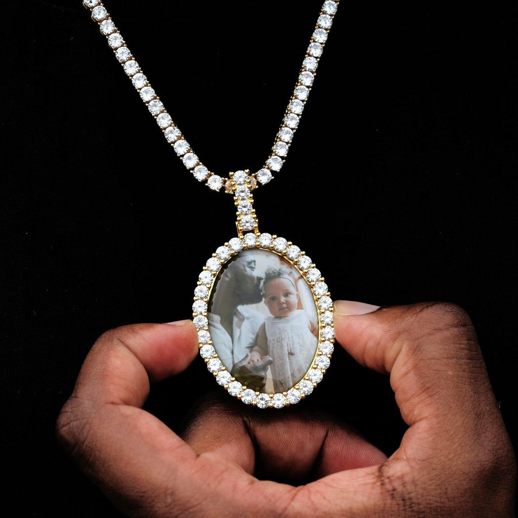 Large 3D Oval Custom Picture Pendant