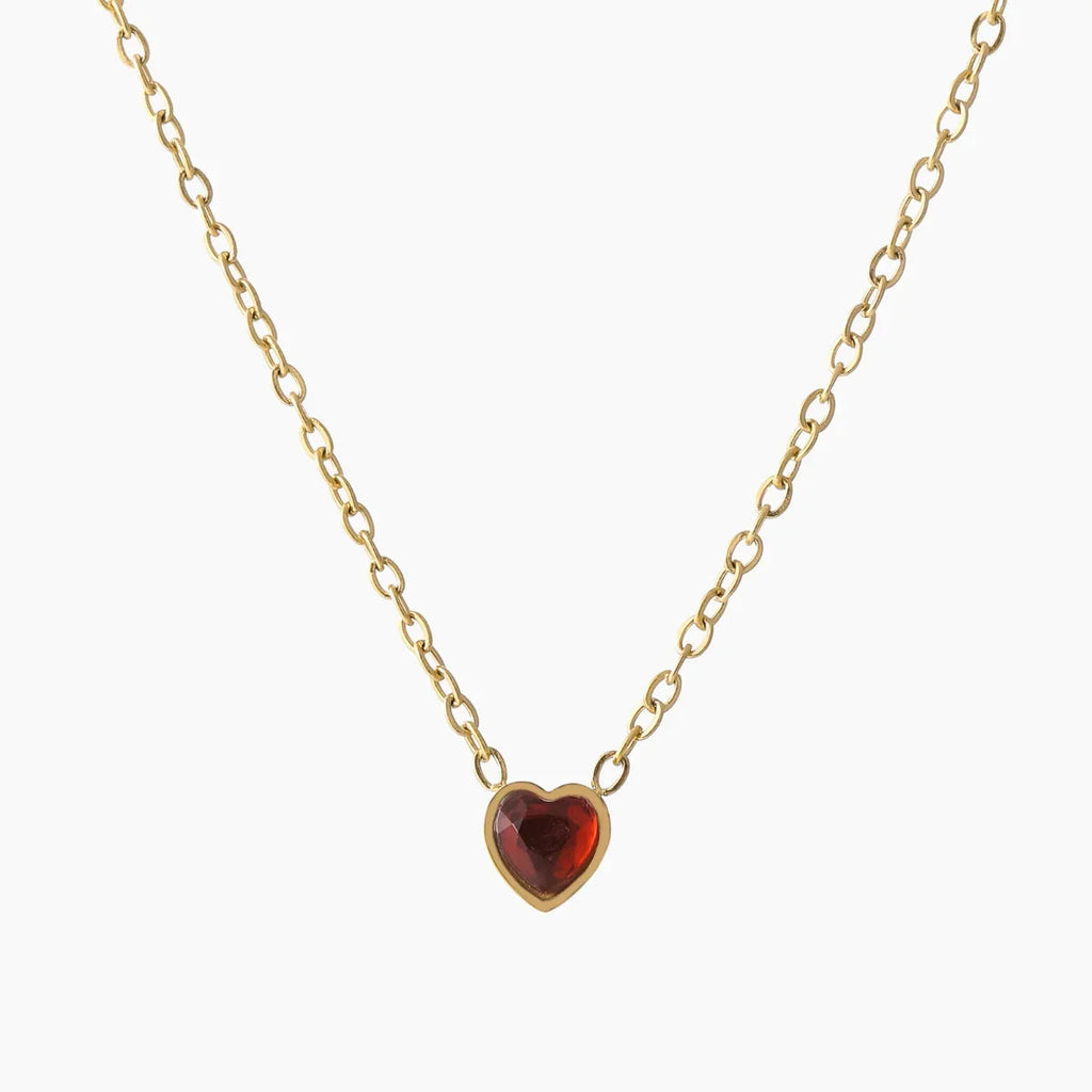 Heart Birthstone Necklace