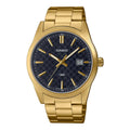 Casio Men’s Gold-Tone Stainless Steel Watch with Black Dial - MTP-VD03G-1AUDF