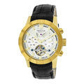 Hannibal Semi-Skeleton Leather-Band Watch