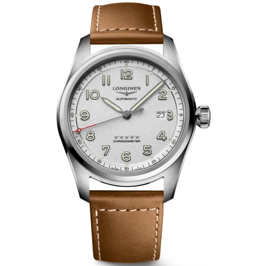 Longines Spirit Automatic Silver Dial Leather Strap Men's Watch L3.811.4.73.2