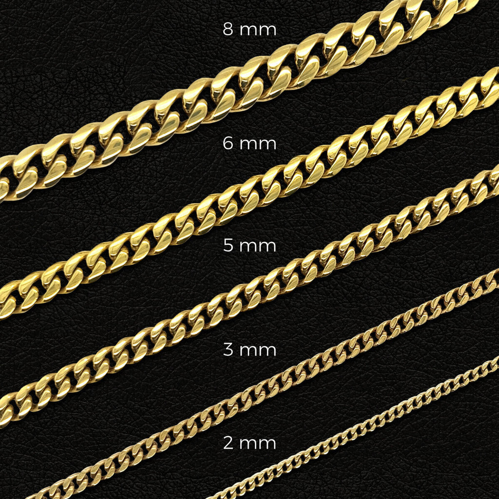 Micro Cuban Chain in Yellow Gold- 3mm