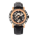 Stavros Automatic Skeleton Leather-Band Watch