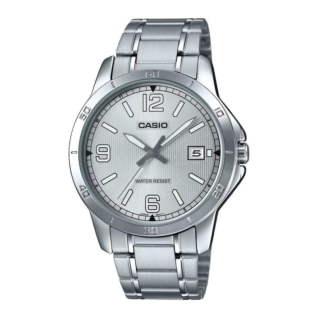 Casio Men’s Silver Dial Stainless Steel Bracelet Watch - LTP-V004D-7B2UDF
