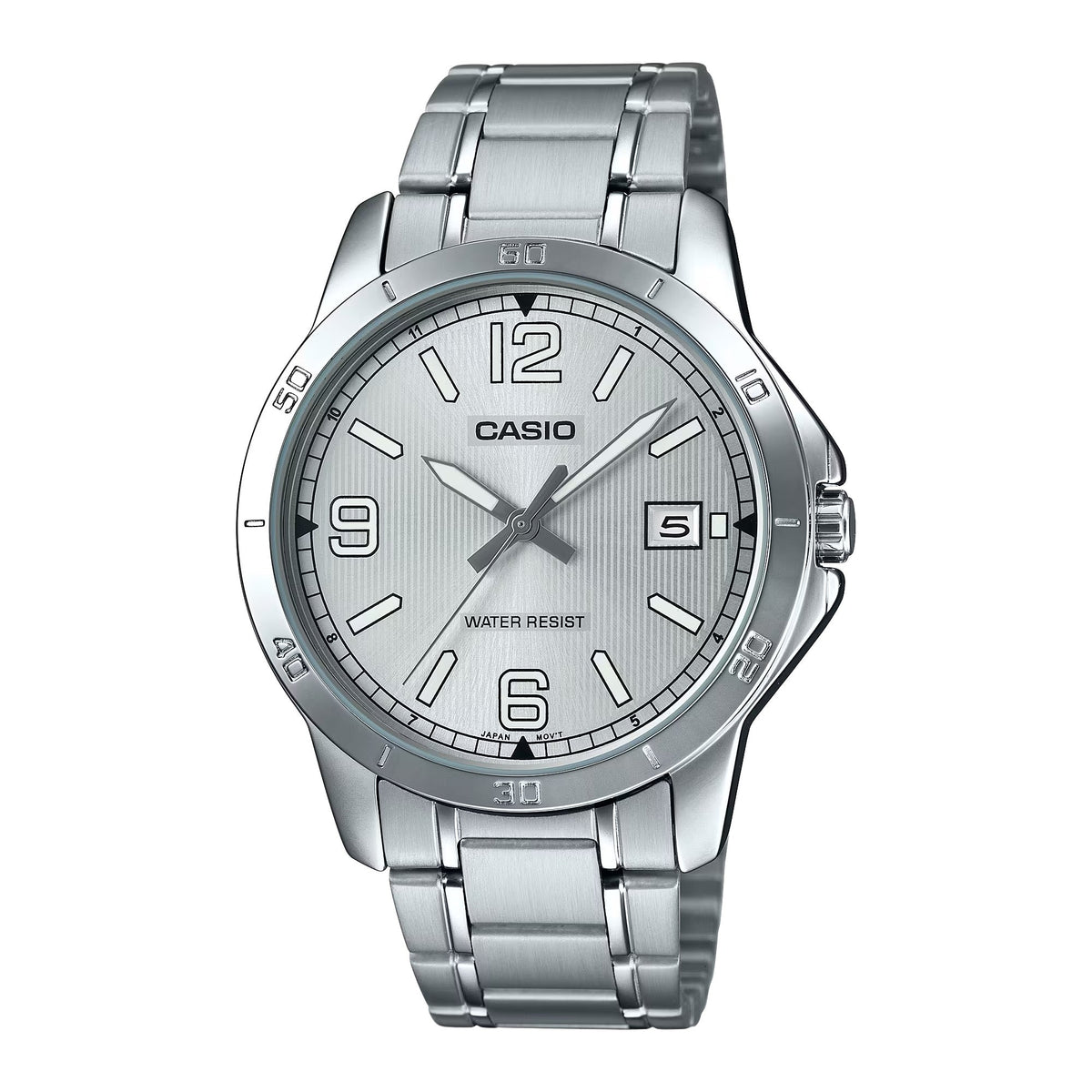 Casio Men’s Silver Dial Stainless Steel Bracelet Watch - LTP-V004D-7B2UDF