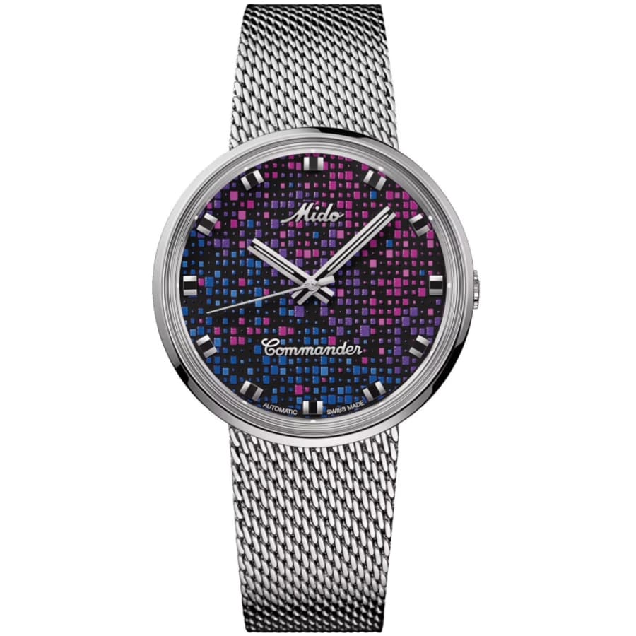 Mido Commander 1959 Automatic Multi-Color “Pixel” Dial Stainless Steel Men's Watch M8429.4.N7.11