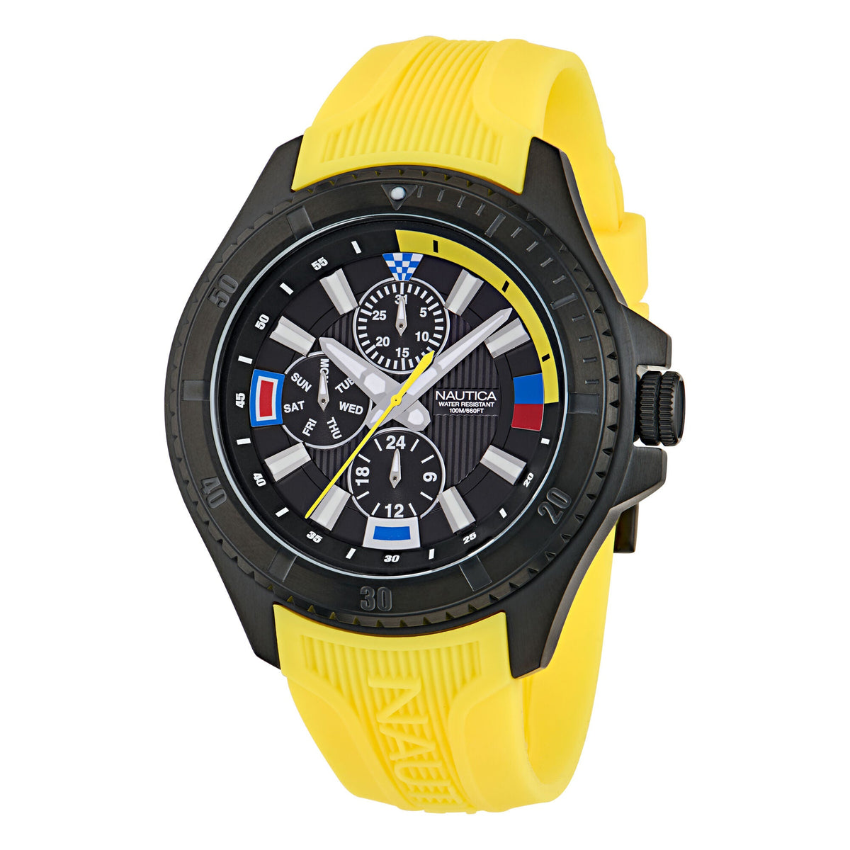 Nautica Mens Nct Leeway Multi-Function Silicone Watch