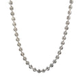 Moon Cut Ball Chain in Solid White Gold - 4mm