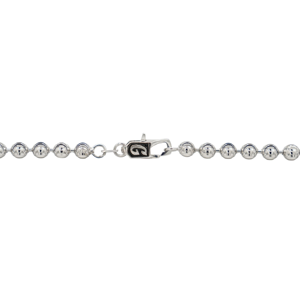 Moon Cut Ball Chain in Solid White Gold - 4mm