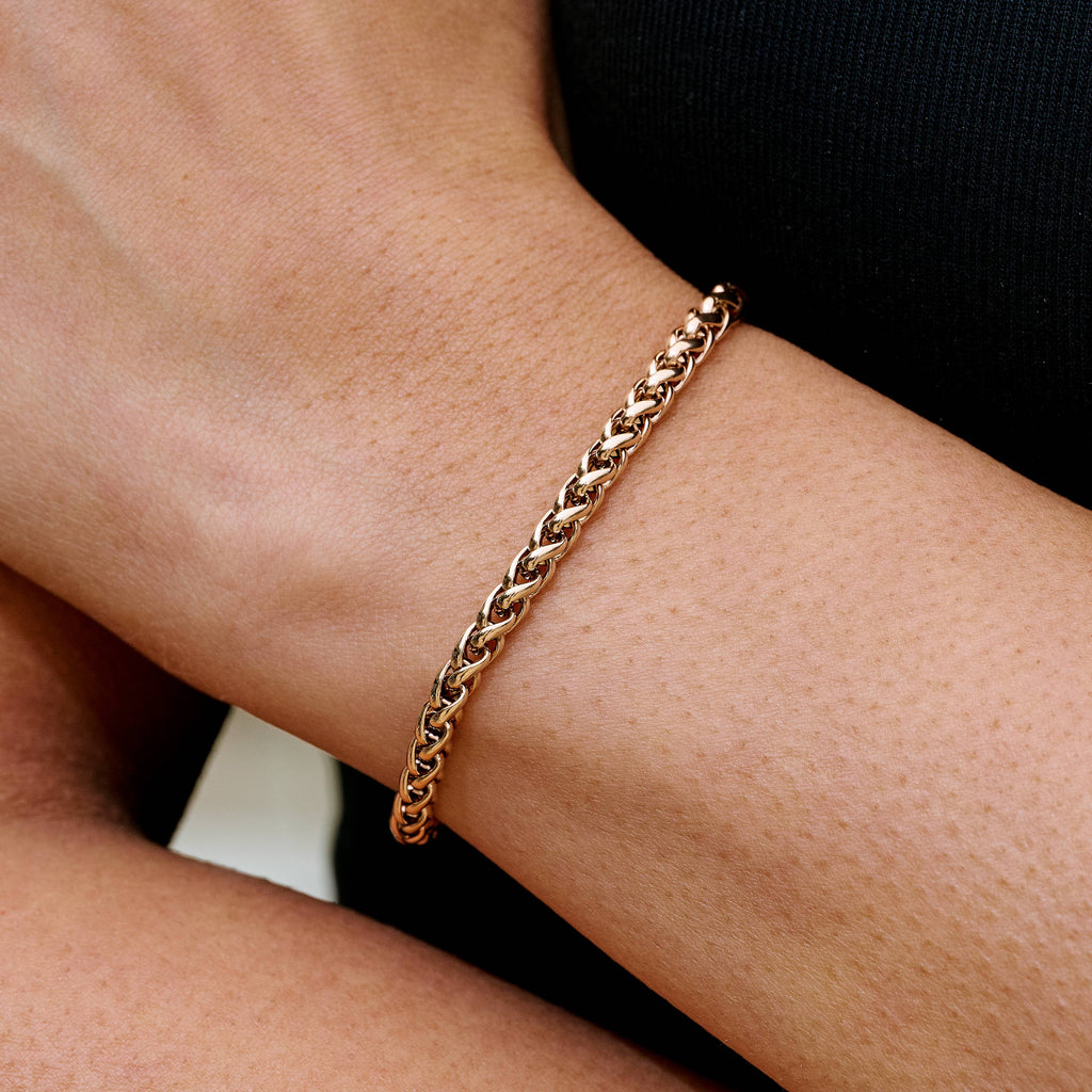 Palm Chain Bracelet in Rose Gold - 4mm