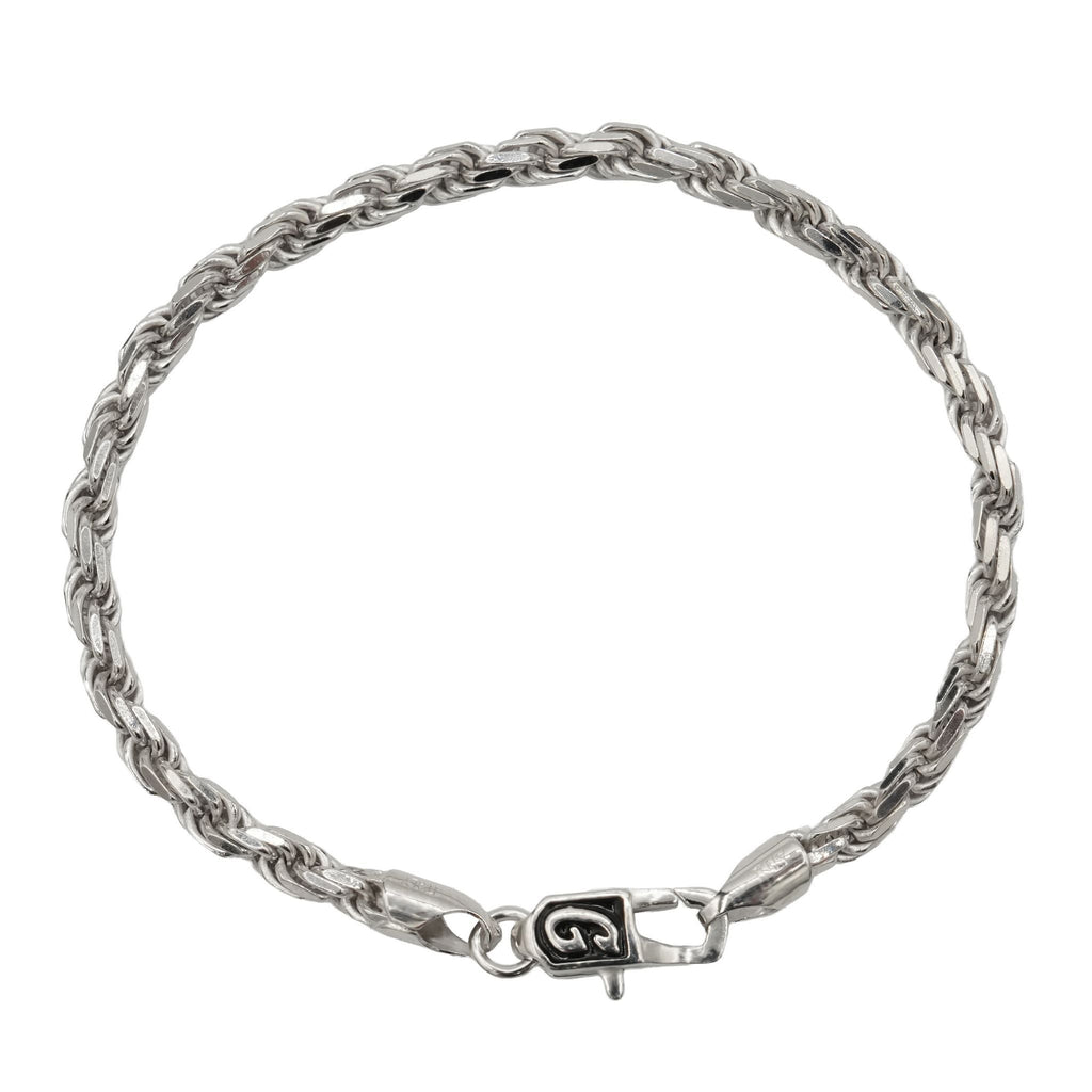 Rope Chain Bracelet in Sterling Silver - 4mm