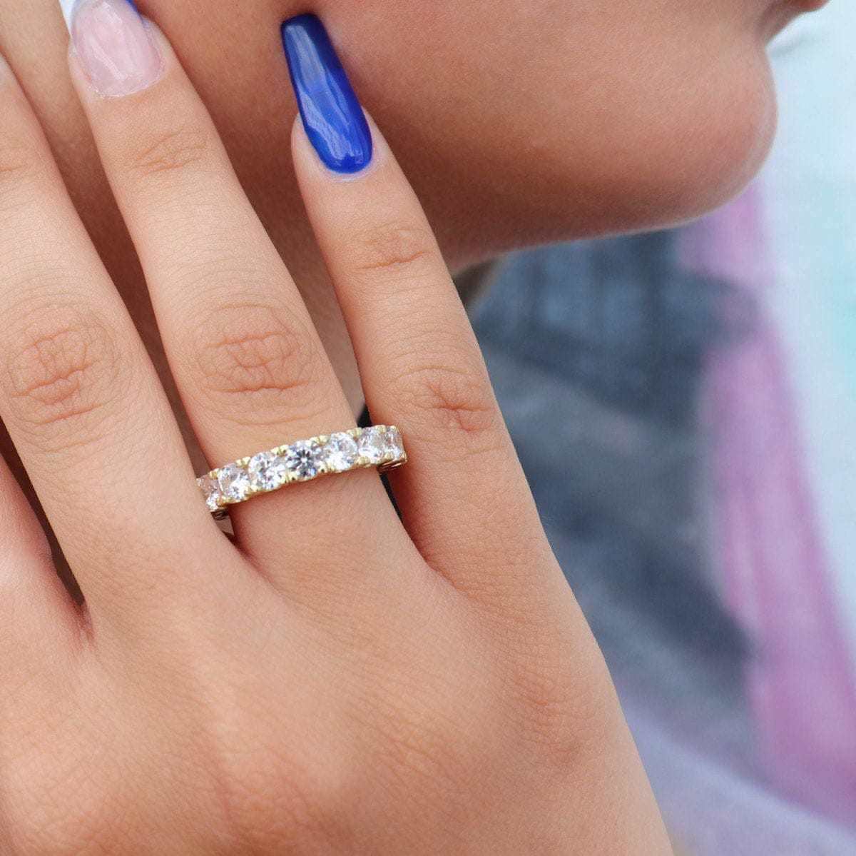 4mm Single Layer Diamond Band Ring
