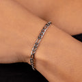 Figaro Bracelet in White Gold - 4mm