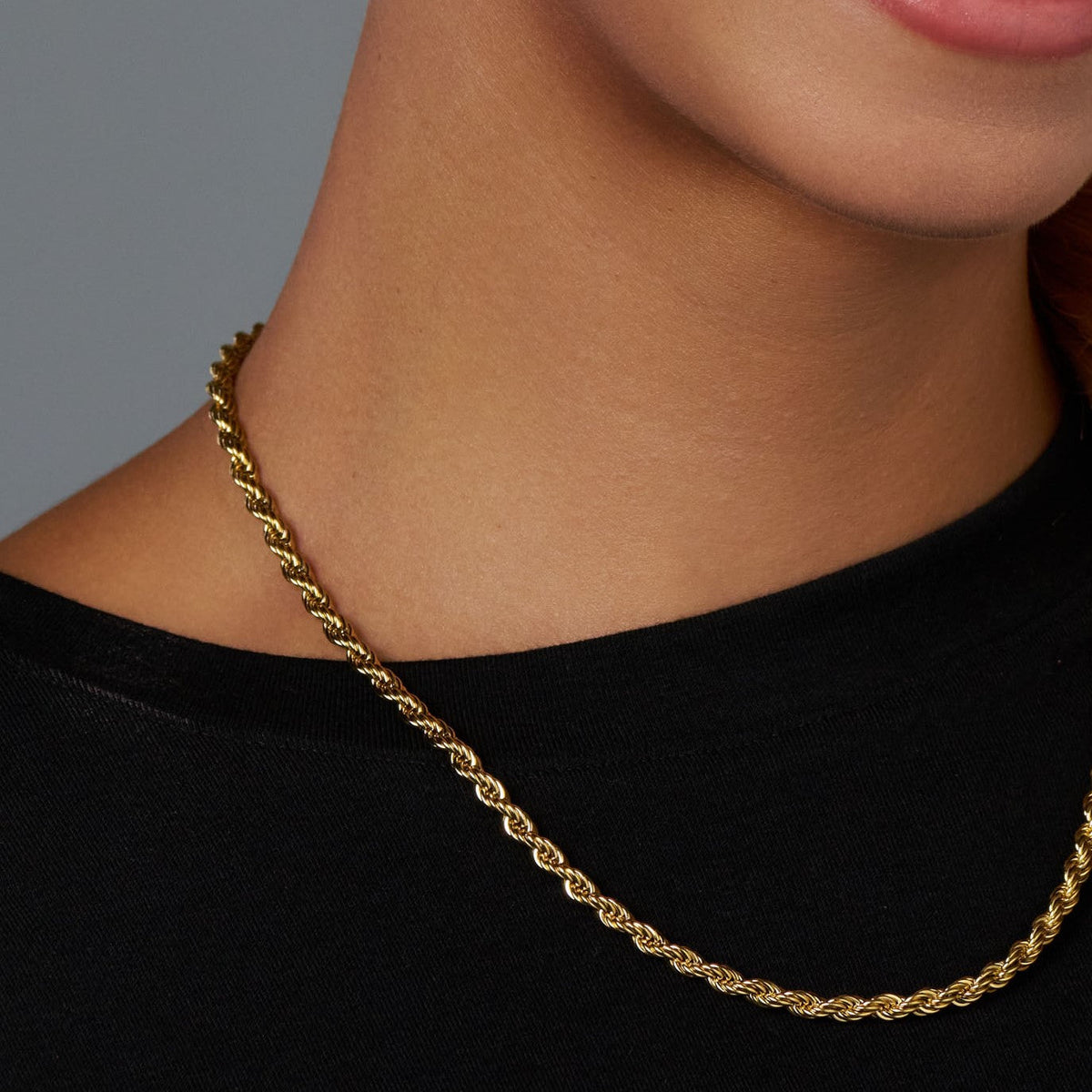 Women's Rope Chain (Gold) - 4mm