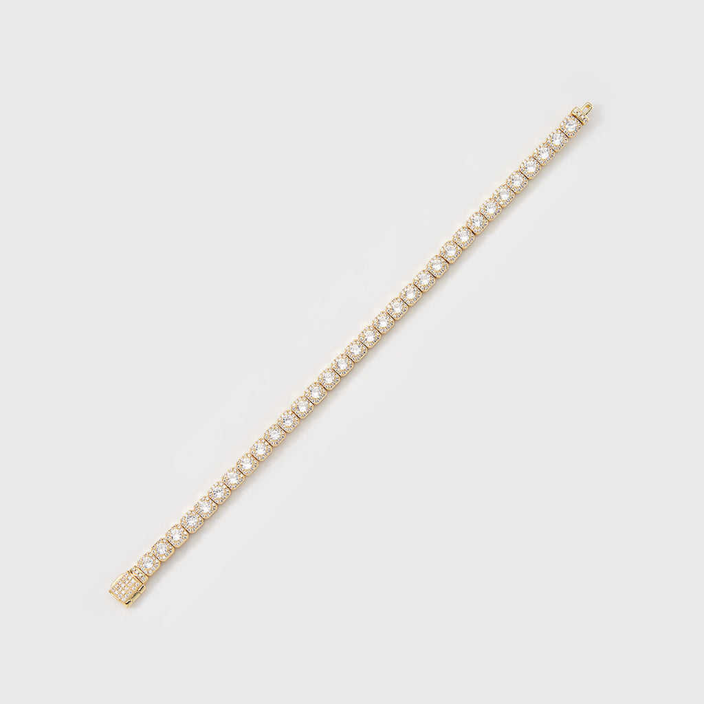 Women's Micro Clustered Tennis Bracelet (Gold) - 5mm