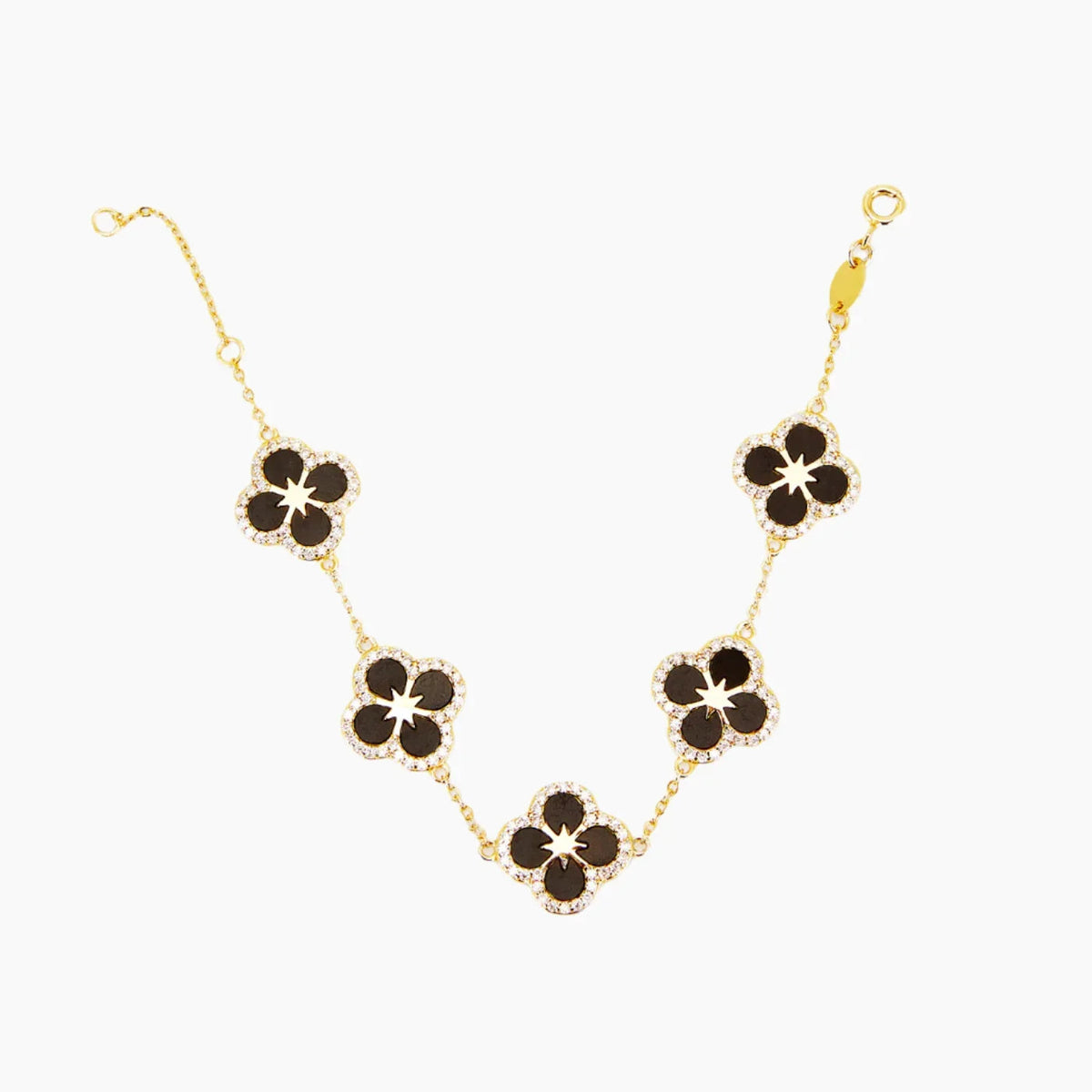 Iced Black Ventura Clover Bracelet